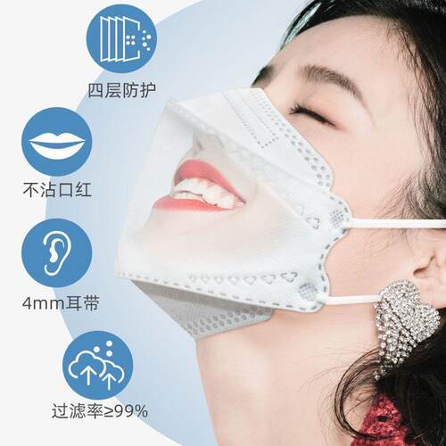 KF94韩版3d立体口罩女高颜值莫兰迪网红同款ins四层防护同色耳带