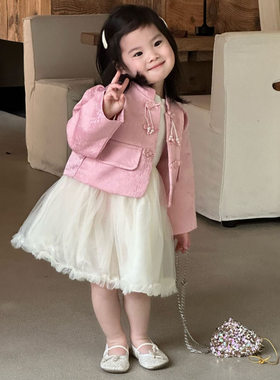 2026春季新款童装 女童国风连衣裙 春季女孩2件套 宝宝古装旗袍裙