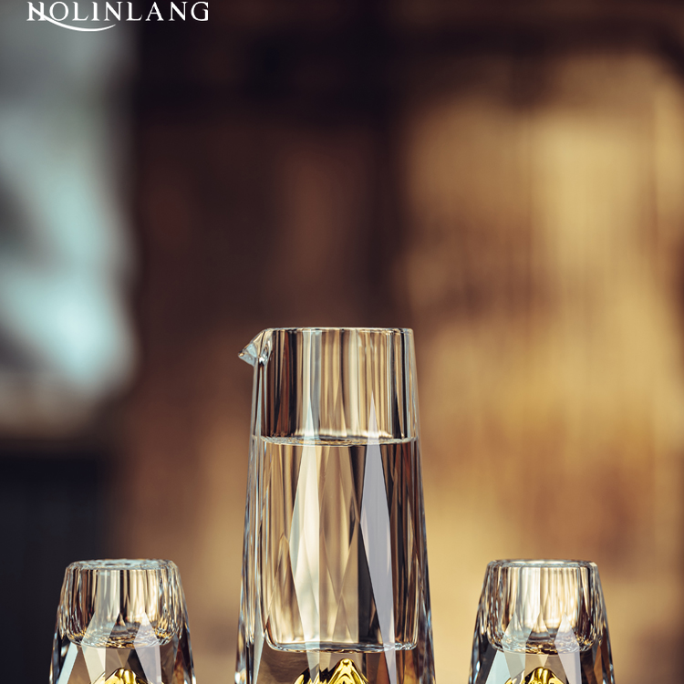 金山水晶切面白酒杯套装家用玻璃小号一口杯中式分酒器礼盒套装,餐饮具,白酒杯,淘宝优惠券,粉丝福利购,淘宝优惠卷