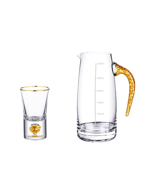 金箔水晶白酒杯杯架套装