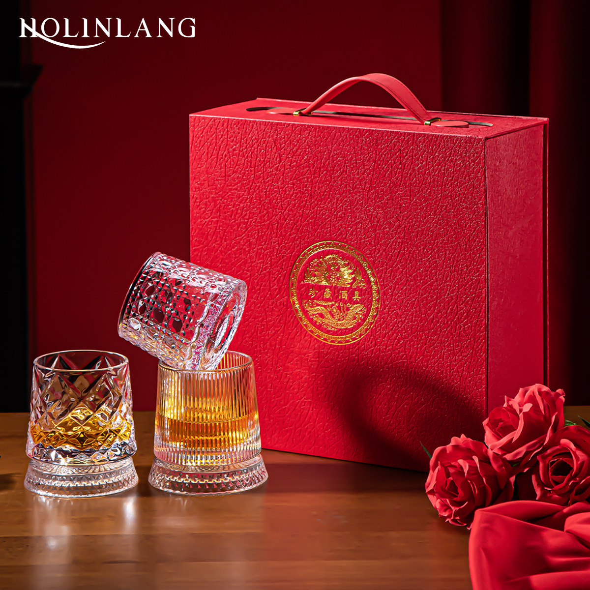 高级感水晶玻璃威士忌酒杯解压家用旋转不倒翁白兰地洋酒啤酒杯子,餐饮具,洋酒/威士忌杯,淘宝优惠券,粉丝福利购,淘宝优惠卷