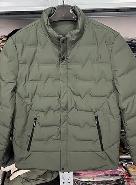 撤柜立领灰绿色短款男款羽绒服棉服大码特价拉链口袋8353