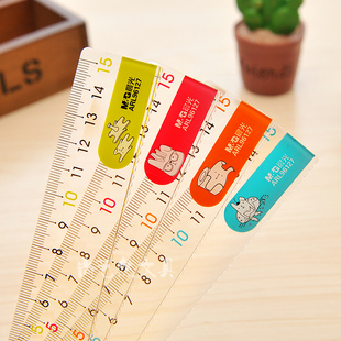 晨光文具耷拉兔15cm学生用直尺带波浪线可爱卡通塑料尺子ARL96127