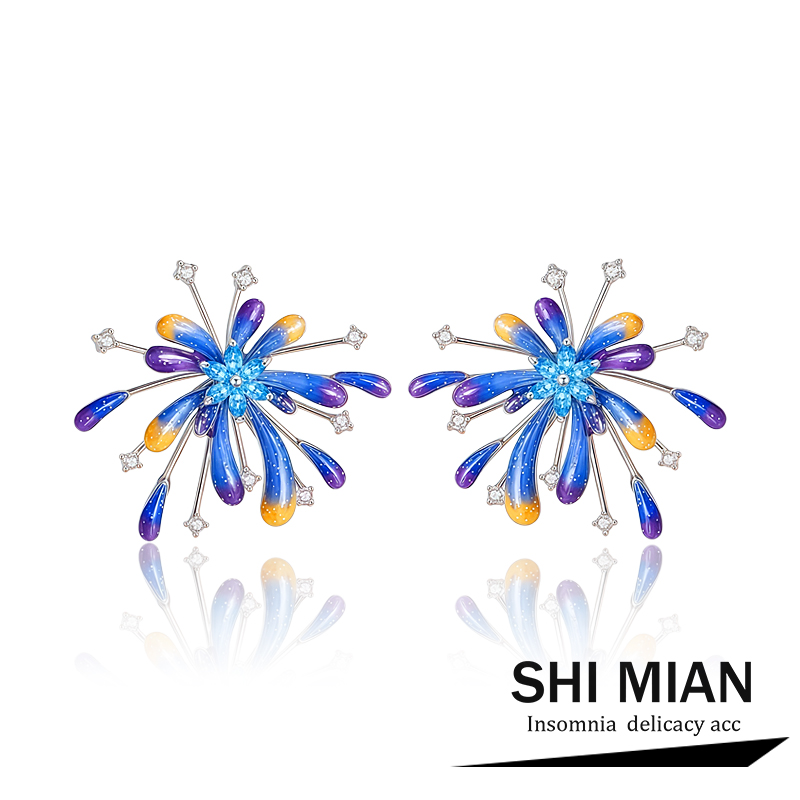 烟火星辰渐变烟花耳钉