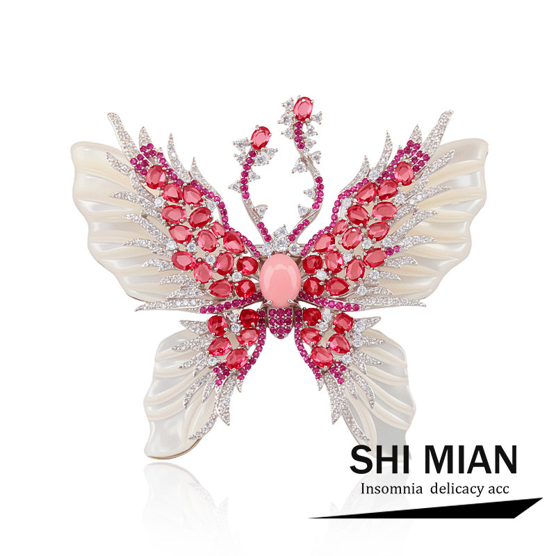 原创设计珠宝款蝴蝶胸针高定设计师贝壳奢华精致胸花配饰节日礼物,饰品/流行首饰/时尚饰品新,胸针,淘宝优惠券,粉丝福利购,淘宝优惠卷