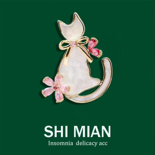 西装配饰别针小猫胸针