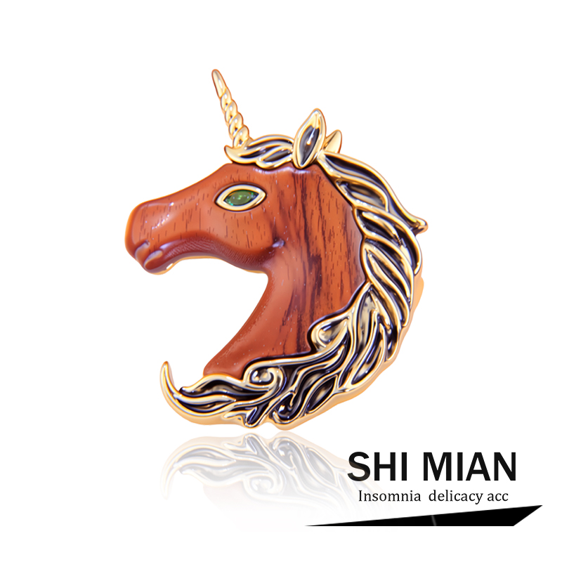 新品小木马胸针女高端精致