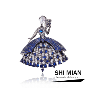 大衣宴会胸花别针潮 舞灵仙子微镶芭蕾舞蹈女孩胸针女高档奢华西装