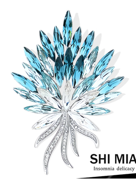 重工优雅气质奥地利水晶花束麦穗胸针时尚百搭胸花女配饰西装外套