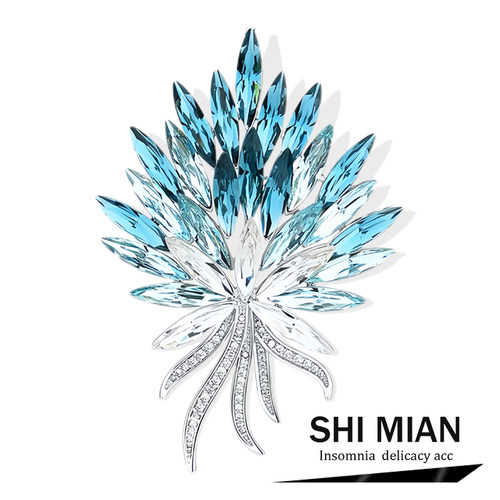 花束麦穗胸针奥地利水晶西装外套