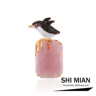 精致水晶可爱企鹅胸针时尚 大衣配饰 女气质奢华胸花高级感别针西装