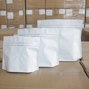 125g250g500g纯洁白咖啡豆包装袋钻石袋+单向阀+侧拉链茶叶密封袋