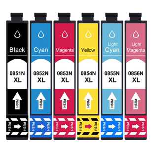 T60连供墨盒6色85N通用EPSON爱普生Stylus Photo T60彩色照片打印机T0851原装墨水盒代用墨合StylusPhoto磨合