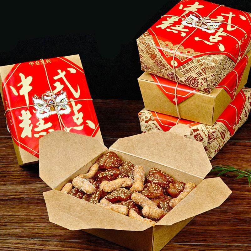 蜜三刀防油牛皮纸包装盒炒糖江米条打包盒老式果子礼品打包装盒子,包装,中秋礼品包装,淘宝优惠券,粉丝福利购,淘宝优惠卷