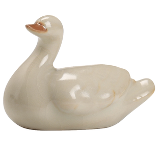 汝窑可养茶宠摆件茶台茶具茶玩精品饰品可爱鸭子盖置茶道零配件