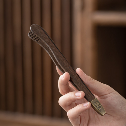 黑檀木茶夹茶杯夹子家用复古