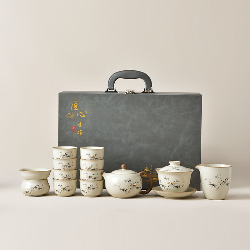 汝窑西施壶功夫茶具套装轻奢高档泡茶专用中秋节礼物送长辈伴手礼