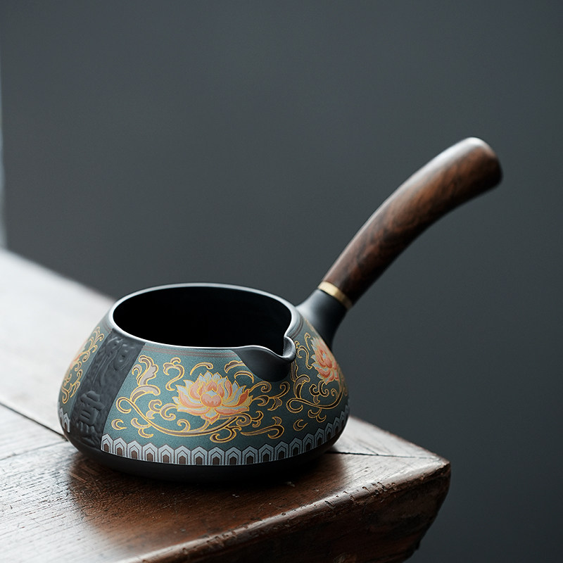 紫砂侧把公道杯功夫茶具家用泡茶工具茶台防烫茶海分茶杯大号高档