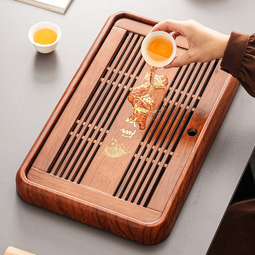 高端家用茶盘2025新款实木茶盘茶具办公用小排水干茶几