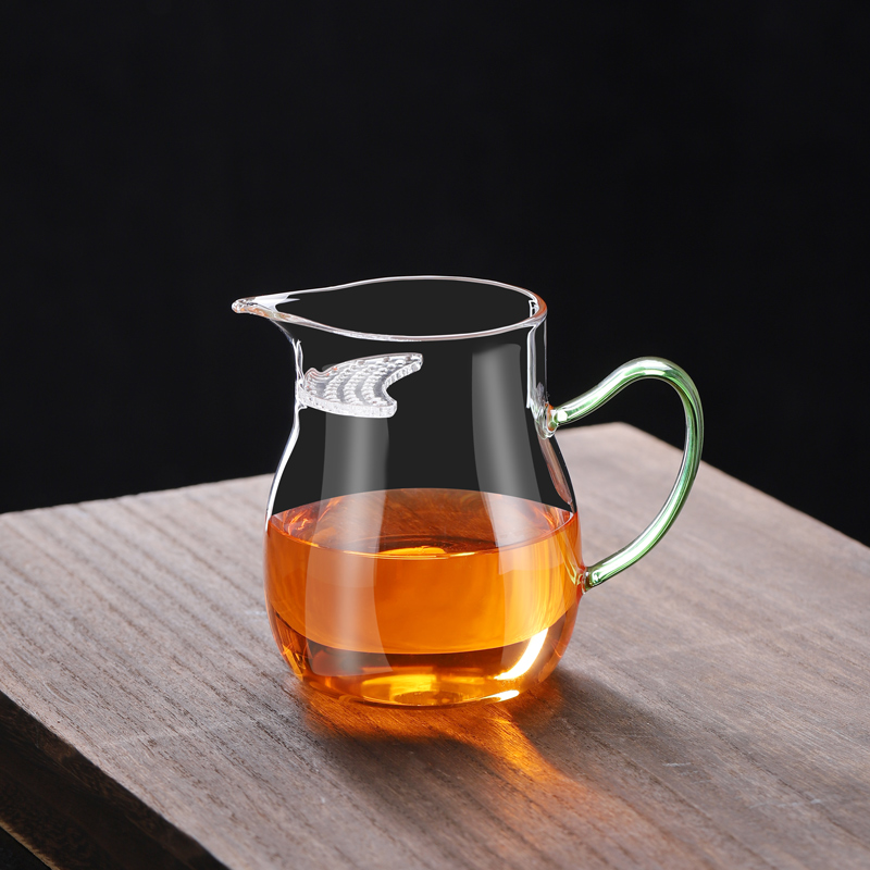 玻璃公道杯带把手过滤家用耐热公杯防烫日式茶海分茶器2025新款