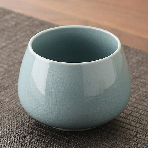 哥窑茶渣缸废水缸茶洗中式复古笔洗茶杯陶瓷禅意水盂家用茶道配件