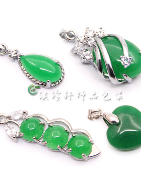 欧式项链挂坠珠宝配饰银镶玉