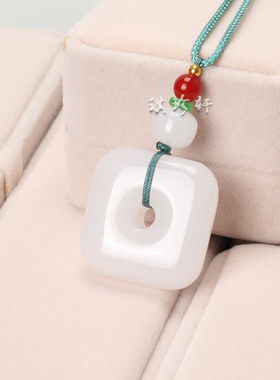 金丝玉方形平安扣克拉玛依女男女