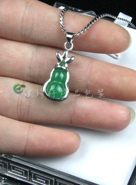 精品马来玉葫芦福禄寿翠绿吊坠