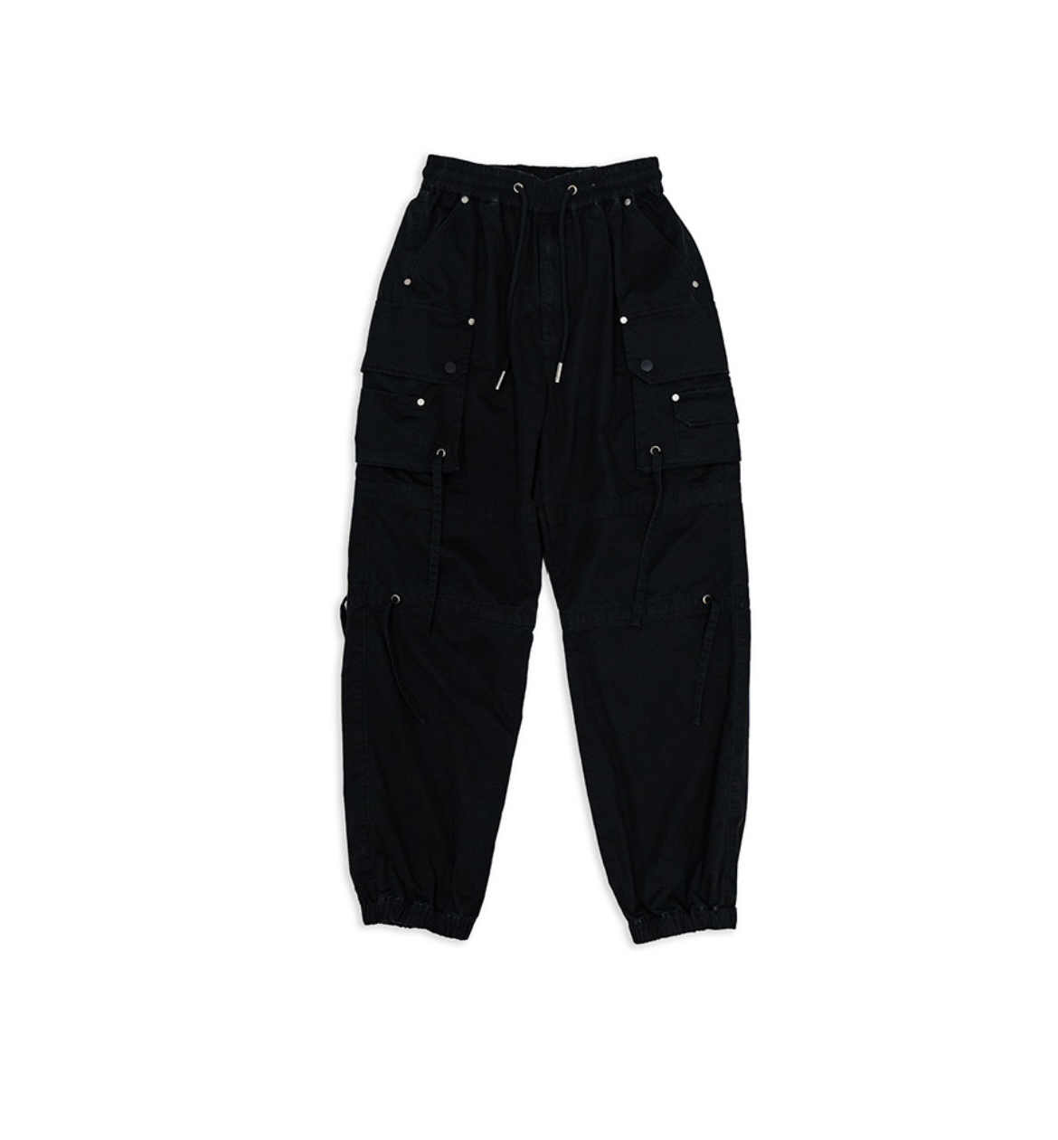 罗志祥Gotnofears正品 多口袋缩口工作裤 黑色 男女同款