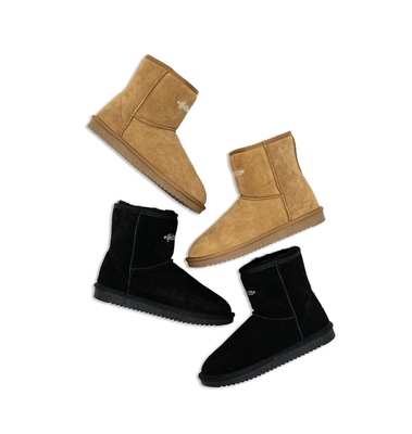罗志祥Gotnofears正品SMALL LOGO SHEARLING BOOTS LOGO雪地靴