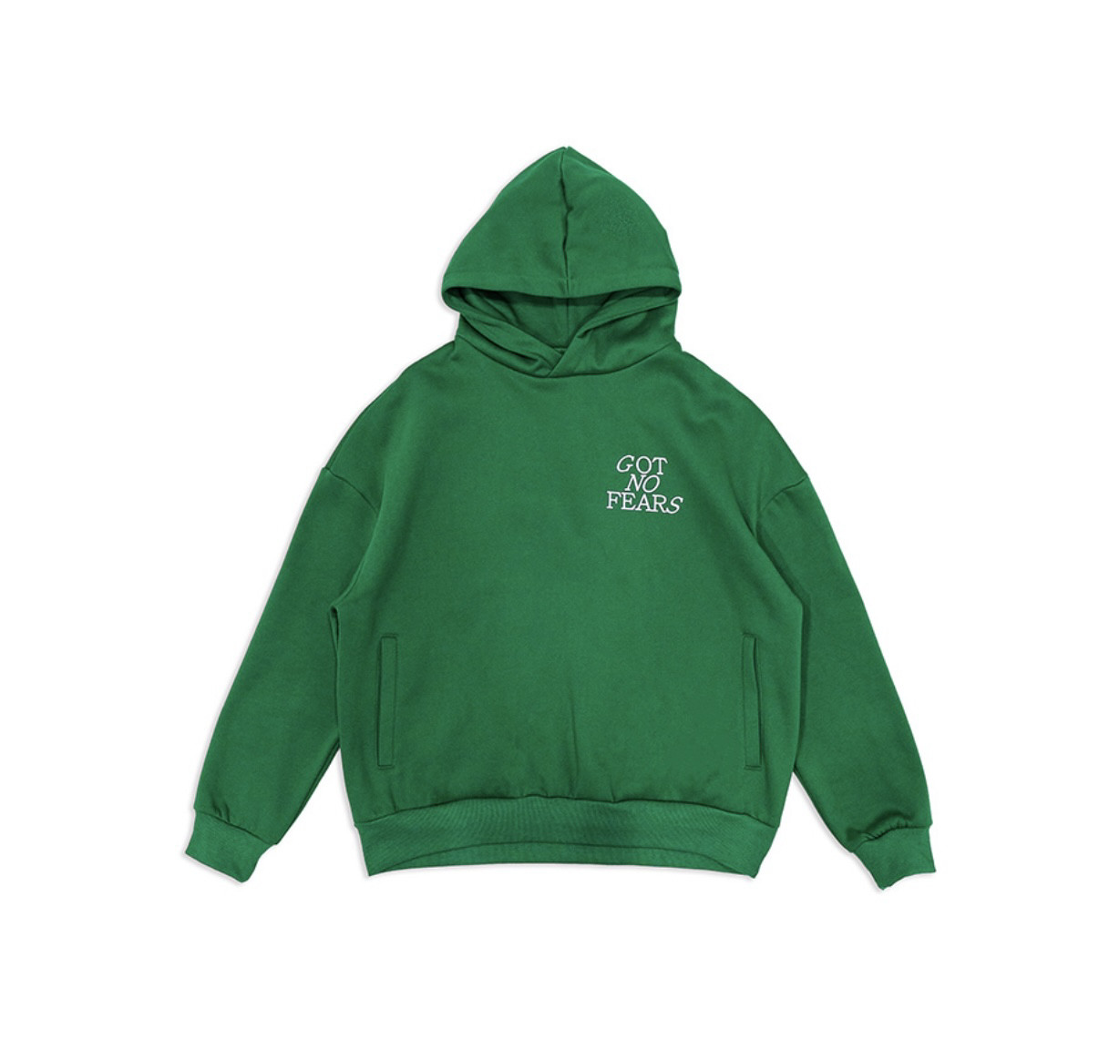罗志祥 Gotnofears 正品 倾斜字体连帽上衣 绿色 男女同款