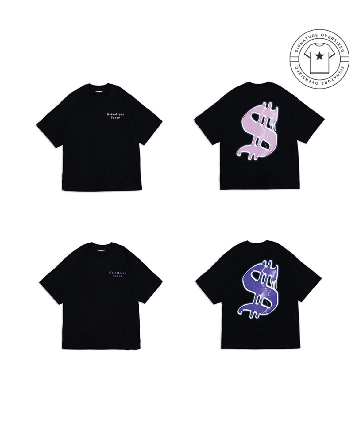 罗志祥 GOTNOFEARS 正品 CASH ONLY OVERSIZED 宽版短袖上衣 黑色