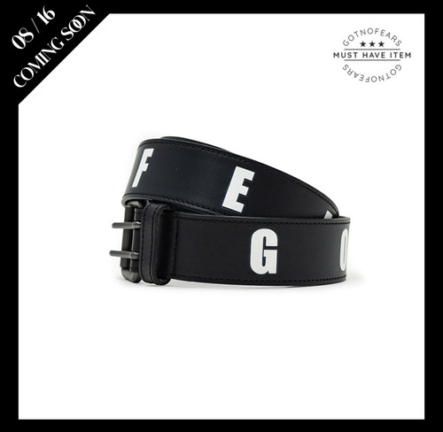 罗志祥 gotnofears 正品 HUGE LOGO LEATHER BELT LOGO 皮革皮带