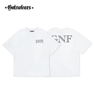 罗志祥Gotnofears正品 1979打字机字体宽版短袖上衣 白色男女同款