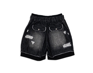 罗志祥Gotnofears正品假两件水洗单宁短裤牛仔短裤男女同款