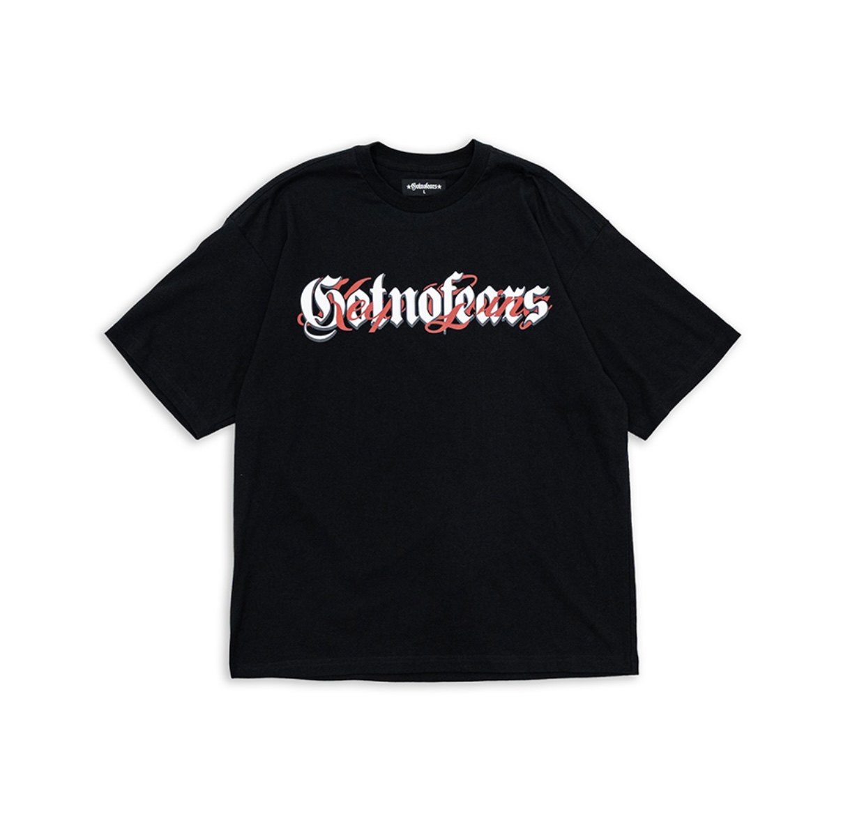 罗志祥GOTNOFEARS正品六周年中文字体宽版短袖上衣黑色男女同款
