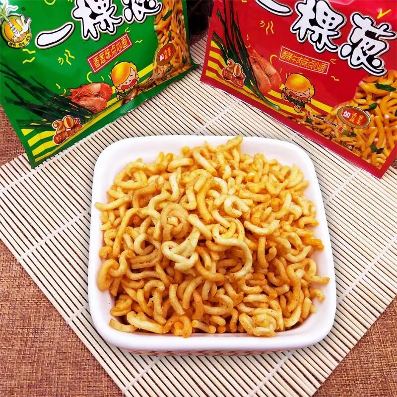 一棵葱方便面点心面18克袋装香辣香葱味干吃面儿时怀旧营养零食
