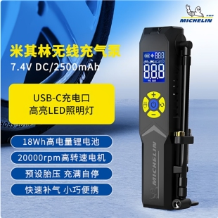 米其林无线可携式车载充气泵家用电动汽车机车轮胎智能打气泵3323