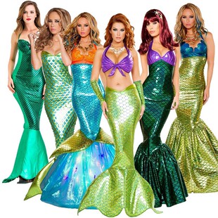 Halloween costume: Adult mermaid princess dress万圣节演出晚