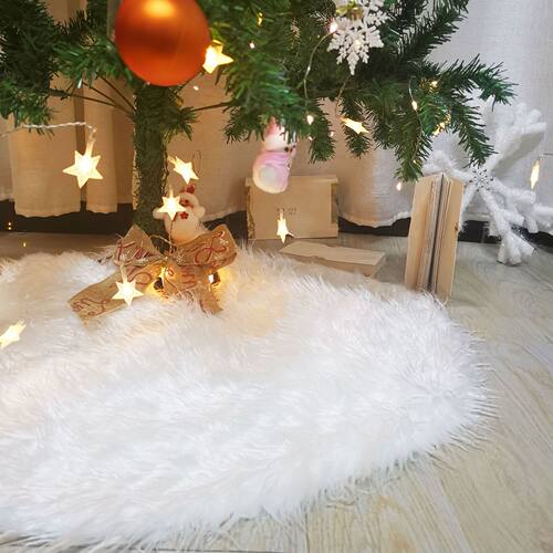 Plush Christmas Tree Skirt Apron Plush Tree Skirt Decoration