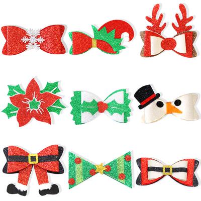 Christmasglitterbowhairclip