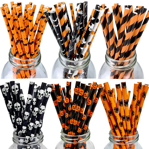 25HalloweenBatPartyStraw万圣节