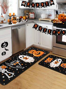 HalloweenPumpkin Floor Mat Kitchen Two Piece Floor Mat Set