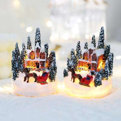 Christmas decorations resin house luminous ornaments圣诞节
