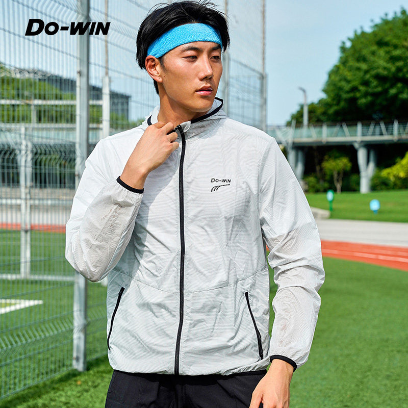 多威dowin防晒衣跑步服男士秋冬新款运动外套防风连帽休闲2712003