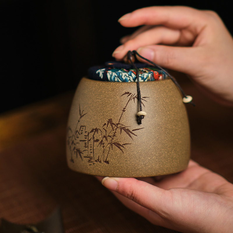 精品日式紫砂茶叶罐小号软木塞