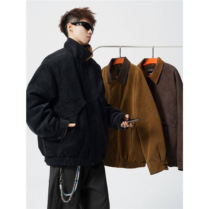 psobrond店oaoo蒙马特青港潮先生兔毛内里加绒加厚外套棉衣棉服男