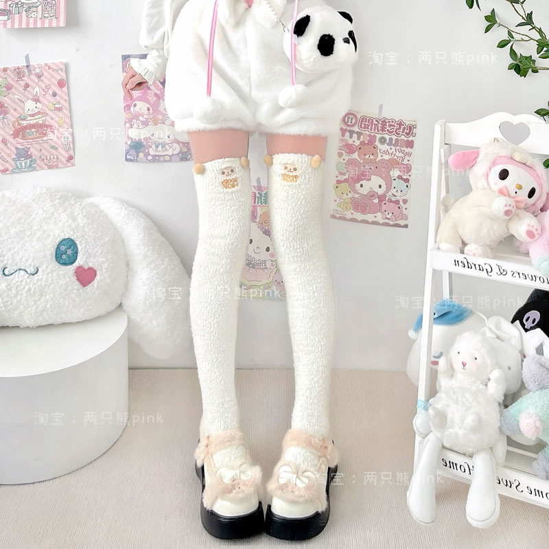 长筒袜加绒月子袜家居保暖睡眠袜