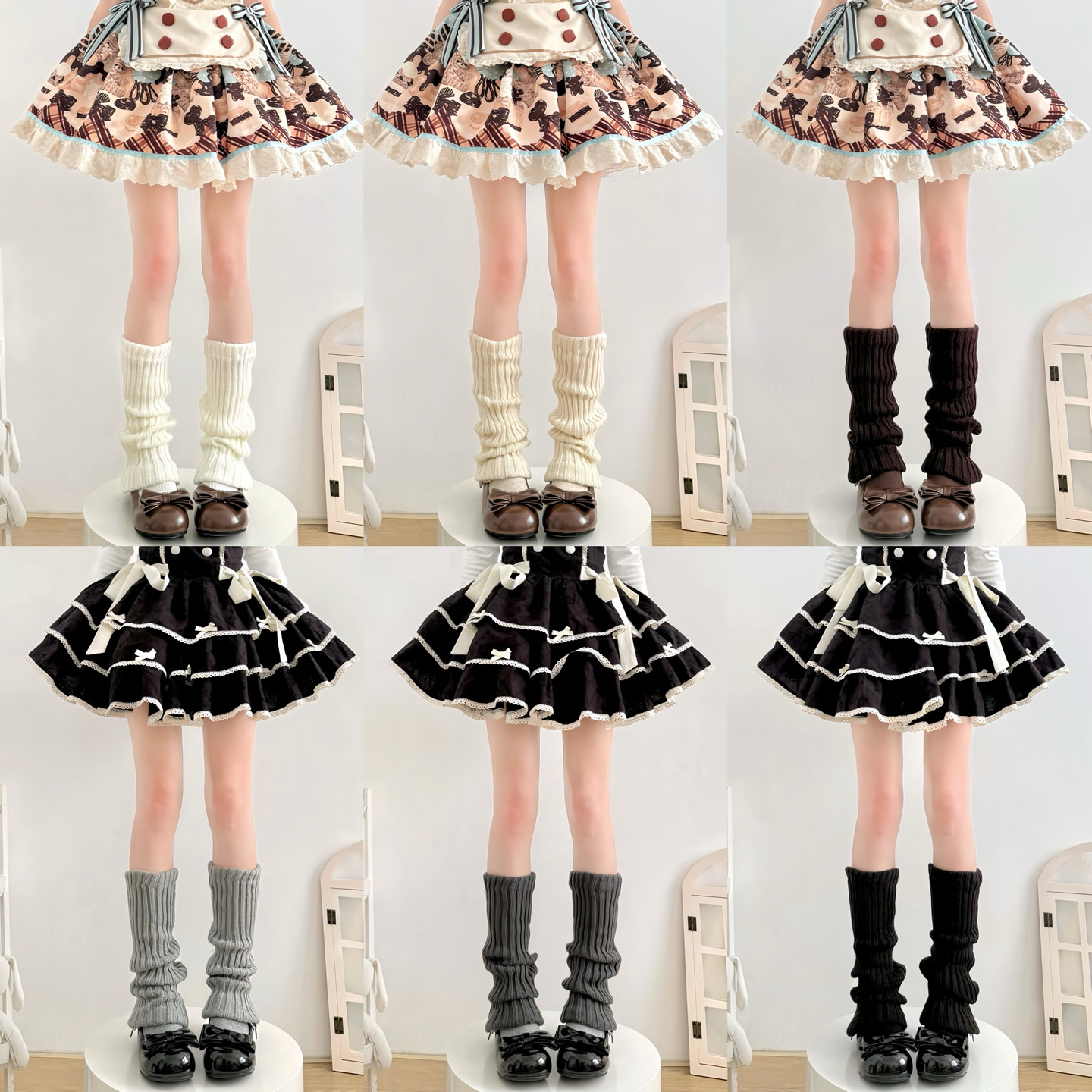 加厚白色秋季竖条针织jk保暖显瘦