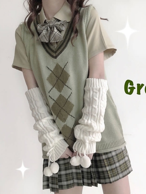 taobao agent Japanese knitted keep warm woolen socks, universal gloves, cute sleeves, Lolita style